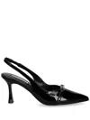 Karl Lagerfeld 85mm Logo Plaque Pumps In Black
