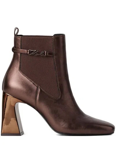 Karl Lagerfeld 90mm Astra Nova Ankle Boots In Brown