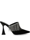 Karl Lagerfeld 90mm Debut Ii Fringed Mules In Black