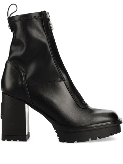 Karl Lagerfeld 90mm Leather Boots In Black
