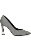 Karl Lagerfeld 90mm Premiere Pumps In Silver