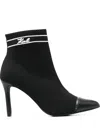 Karl Lagerfeld 95mm Heeled Pointed Boots In Black