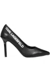 Karl Lagerfeld 95mm Leather Pumps In Black