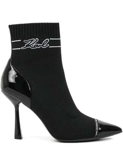 Karl Lagerfeld 95mm Pandara Signia Boots In Black