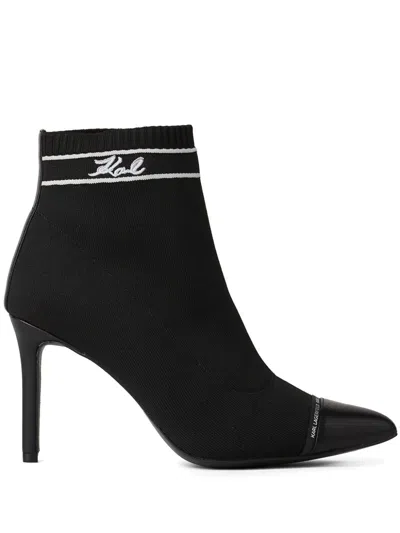 Karl Lagerfeld 95mm Pandara Signia Boots In Schwarz