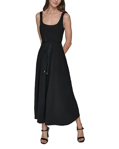 Karl Lagerfeld A Line Midi Dress In Black