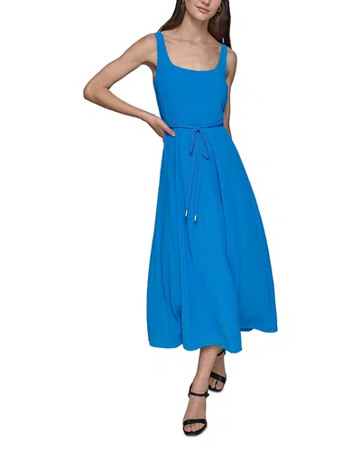 Karl Lagerfeld A Line Midi Dress In Frnch Blue