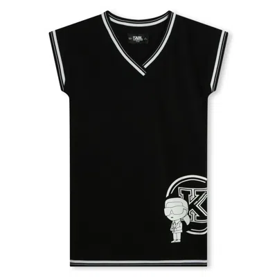 Karl Lagerfeld Kids' Abito Con Logo In Black