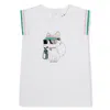Karl Lagerfeld Ikonik Choupette-print Cotton Dress In White