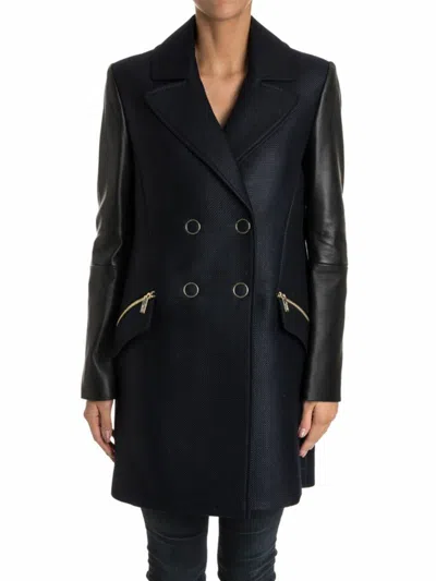 Karl Lagerfeld Double-breasted Coat In Blue