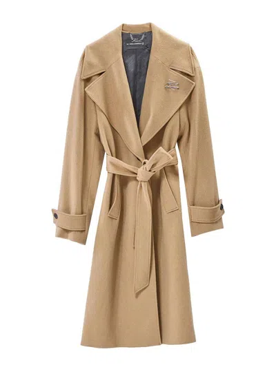 Karl Lagerfeld Soft Wool Coat In Brown