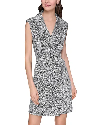 Karl Lagerfeld Abstract Jacquard Jacket Dress In Black