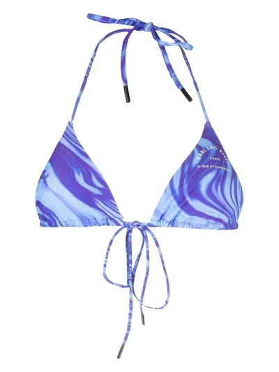 Karl Lagerfeld Bikinioberteil Mit Abstraktem Print In Blue