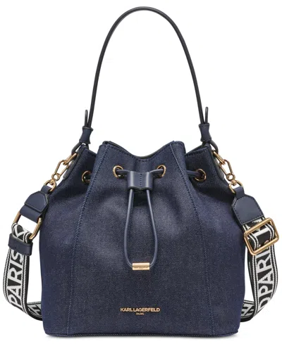 Karl Lagerfeld Adele Bucket Bag In Denim