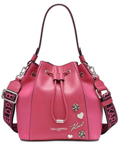 Karl Lagerfeld Adele Bucket Bag In Fuschia