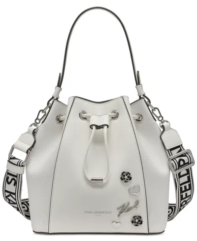 Karl Lagerfeld Adele Bucket Bag In White