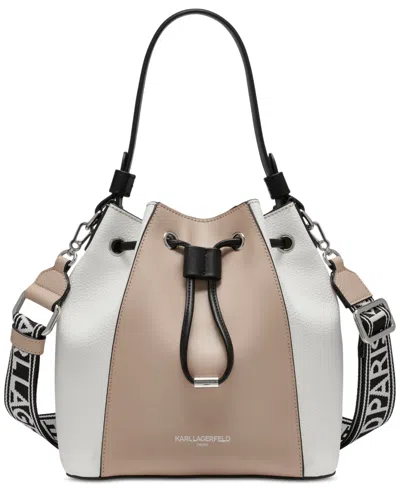 Karl Lagerfeld Adele Bucket Bag In White,shell
