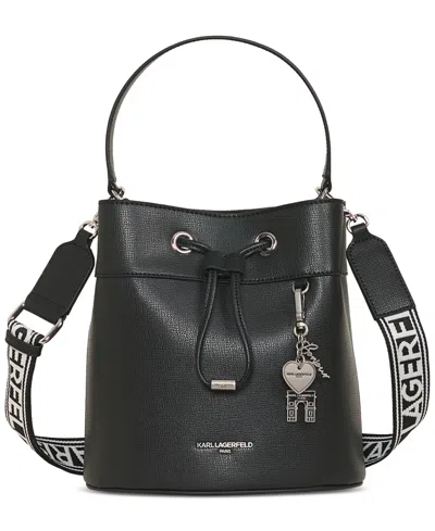 Karl Lagerfeld Adele Medium Bucket Bag In Black