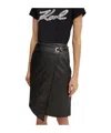 Karl Lagerfeld Adjustable Snap Skirt In Black
