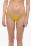 Karl Lagerfeld All-over Iconic Printed Bikini Bottom With Knotted Laces