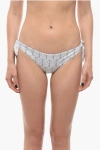Karl Lagerfeld All-over Iconic Printed Bikini Bottom With Knotted Laces