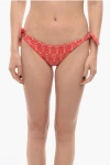 Karl Lagerfeld All-over Iconic Printed Bikini Bottom With Knotted Laces
