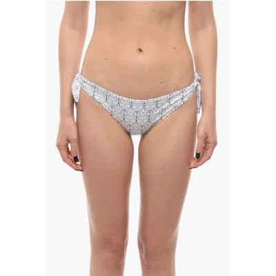 Karl Lagerfeld All-over Iconic Printed Bikini Bottom With Knotted Women's Laces