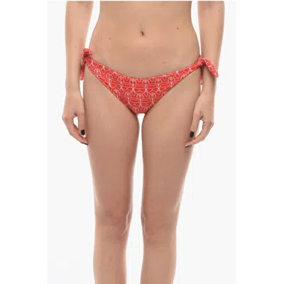 Karl Lagerfeld All-over Iconic Printed Bikini Bottom With Knotted Women's Laces