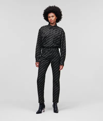 Karl Lagerfeld All-over Karl Logo Jeans In Black