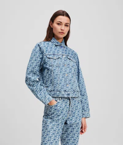Karl Lagerfeld All-over Klj Monogram Denim Jacket