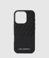 Karl Lagerfeld All-over Logo Iphone 16 Pro Case In Black