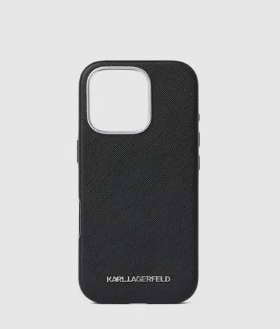 Karl Lagerfeld All-over Logo Iphone 16 Pro Max Case In Black