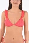 Karl Lagerfeld All Over Logo Printed Triangle Bikini Top