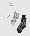 Karl Lagerfeld All-over Logo Socks – 3 Pack In Multi