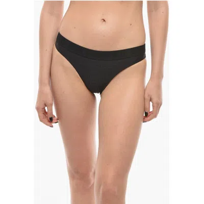 Karl Lagerfeld All-over Motif Bikini Bottom In Black
