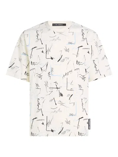 Karl Lagerfeld All-over-print T-shirt In White