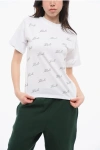 Karl Lagerfeld All-over Rhinestone Logo Cotton Crew-neck T-shirt