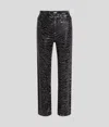 Karl Lagerfeld All-over Zebra Print Straight Jeans In Black