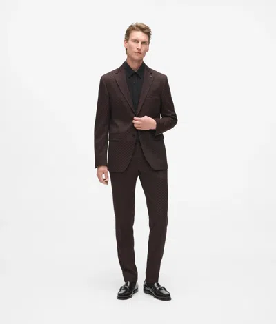 Karl Lagerfeld All-over Monogram Suit Pants In Brown