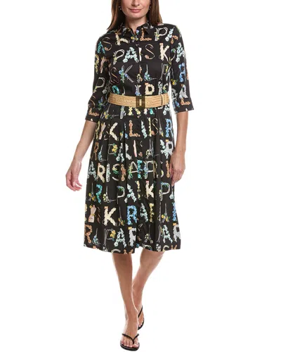 Karl Lagerfeld Allover Printed Midi Dress In Black