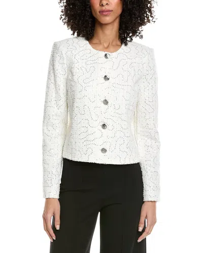 Karl Lagerfeld Allover Sequin Jacket In White