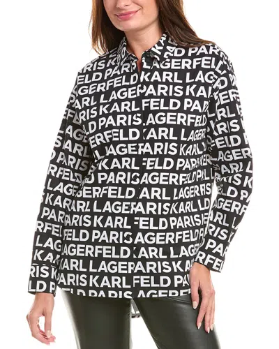 Karl Lagerfeld Allover Shirt In Black