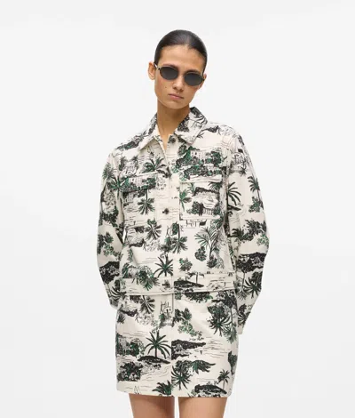 Karl Lagerfeld All-over-print Blouson Jacket In Gray