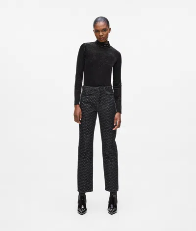 Karl Lagerfeld All-over-print Straight Jeans In Black