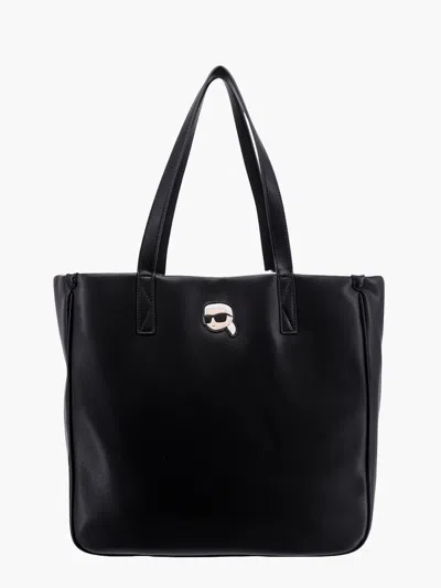 Karl Lagerfeld Alternative Material To Leather Shoulder Bag With K/ikonik Patch In Black
