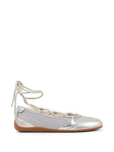 Karl Lagerfeld Altia Ballet Flats In Silver