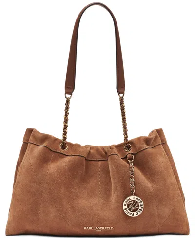 Karl Lagerfeld Amandine Medium Shoulder Handbag In Brown