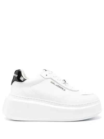Karl Lagerfeld Anakapri Lace-up Sneakers In Weiss