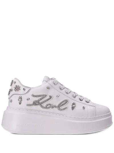 Karl Lagerfeld Anakapri Florastone Sneakers In White