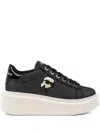Karl Lagerfeld Anakapri Platform Logo-appliqué Sneakers In Black